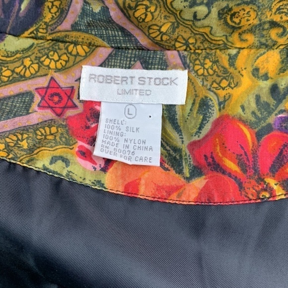 Vintage 90s Robert Stock silk floral print blazer one button, fully lined EUC - Picture 8 of 8